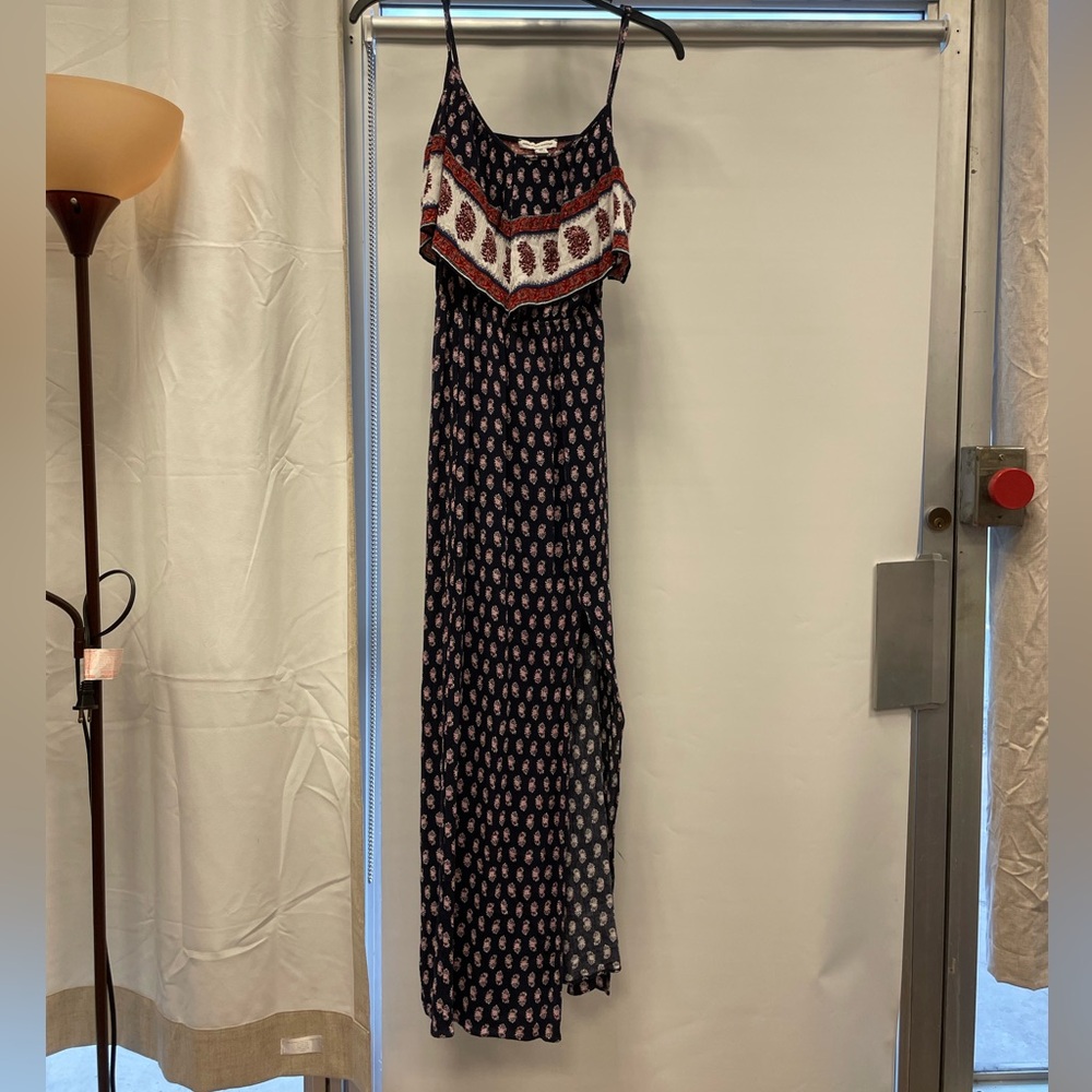 American Eagle Outfitters Navy and Red Maxi Dress